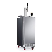 15" Compact Single Faucet Nitro Coffee Stainless Steel Empowered Kegerator / 