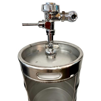 Keg Urinal w/ Flusher & Drain - 1/2 bbl Keg (Alternate View 2)