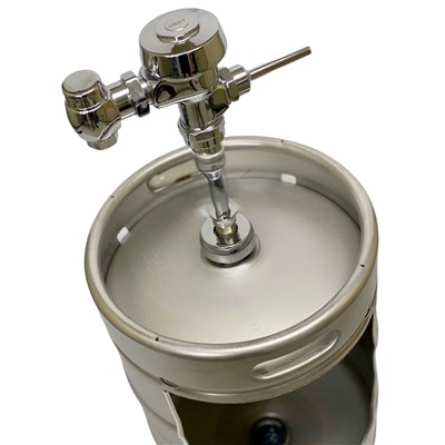 Keg Urinal w/ Flusher & Drain - 1/2 bbl Keg (Alternate View 4)