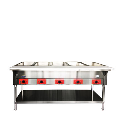 5-Well Electric Hot Food Table - 750W per Well, 3750W Total at 240V, Water Pans Included / Electric Hot Food Table, 5 Wells 750W/well, 3750W/
