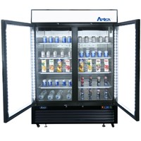 Atosa Upright Refrigerator/Merchandiser / Two Door, Black Cabinet (28.5cuft) - Bottom Mount (Alternate View 2)