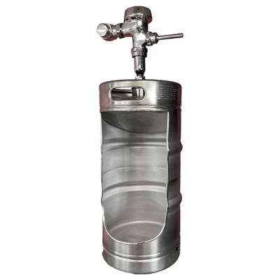 Keg Urinal w/ Flusher & Drain - 1/4 bbl Keg (Alternate View 1)