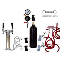 2 Faucet Tower Keg Kit - 20oz CO2 - BALL LOCK / 