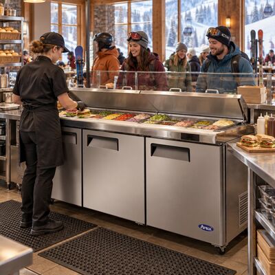 Atosa MSF8308GR-NTCV 72-Inch 3-Door Mega Top Sandwich Prep Table (Alternate View 5)