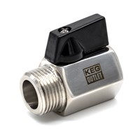 5/8" Beer Tap Shutoff - Ball Valve For Sanke Coupler (Stainless Steel) / 5/8" Beer Tap Shutoff for Sanke Coupler