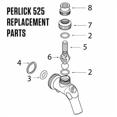 Perlick 525 & 575 Series Faucet Replacement Parts (Alternate View 2)
