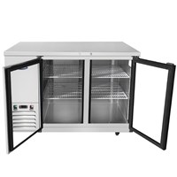 Atosa 59-in Stainless Steel Shallow Depth (24-1/2-in) Back Bar Cooler w/ Glass Doors (Alternate View 2)