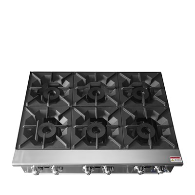 CookRite 36-in Countertop 6 Burner Hotplate w/ 192,000 BTU (Alternate View 4)