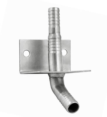 Wall Bracket - 5/16" Barb x 3/8" Barb - 45° (Stainless Steel) (Alternate View 1)