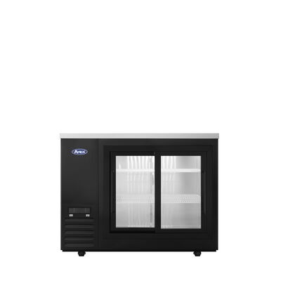 Atosa 48-inch Shallow Depth Sliding Glass Door Back Bar Cooler (Black) / Atosa 48-inch Shallow Depth Sliding Glass Door Ba