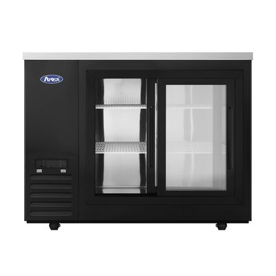 Atosa 48-inch Shallow Depth Sliding Glass Door Back Bar Cooler (Black) (Alternate View 2)