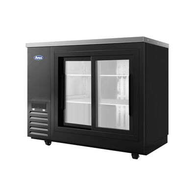 Atosa 48-inch Shallow Depth Sliding Glass Door Back Bar Cooler (Black) (Alternate View 3)