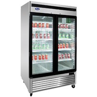 Atosa Upright Freezer w/ Two Glass Doors & Stainless Interior/Exterior - Bottom Mount (Alternate View 2)