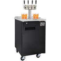 4 Faucet Commercial Grade Kombucha Kegerator (Black) / 