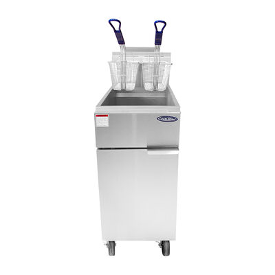 CookRite 50 lb Heavy-Duty Stainless Steel Commercial Deep Fryer (Alternate View 1)