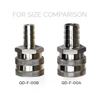 Stainless Steel Female Quick Disconnect to Big Barb (.661 inch/16.8mm) (Alternate View 2)
