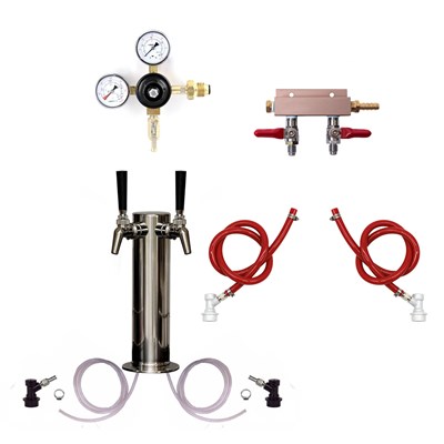 Dual Cold Brew Complete Tower Kit w/ Nitrogen Regulator / Dual Cold Brew Complete Tower Kit