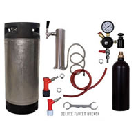 1 Faucet Tower Keg Kit - 20oz CO2 - PIN LOCK - Complete Kit / 