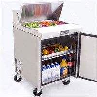 Atosa 27-in Refrigerated Sandwich Prep Table w/ 8 Stainless Steel Pans (Alternate View 4)