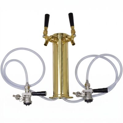 Dual Tap 304SS PVD Gold 3" Column Tower with 304SS "D" Couplers (Alternate View 1)