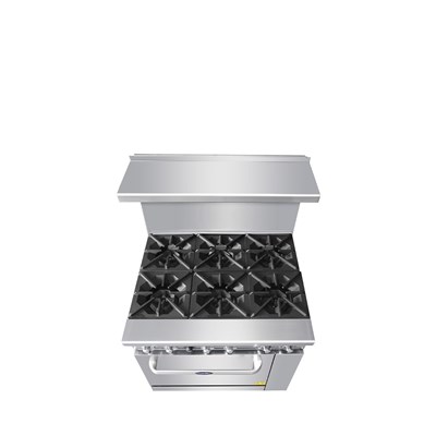 36" Gas Range w/ 6 32,000 BTU Burners; 26-1/2" Wide Oven; 2 Oven Racks (Castors Included) (Alternate View 5)