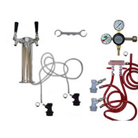 2 Faucet Tower Keg Kit - Taprite Regulator - BALL LOCK / 