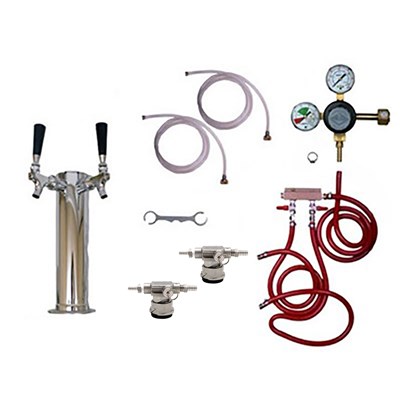 Taprite Kegerator Tower Conversion Kit - 2 Taps w/ Ultra Low Profile Couplers / Taprite Kegerator Tower Conversion Kit