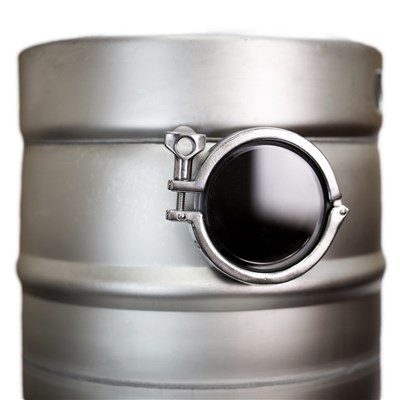 Inspection Keg with Windows and Tri-clamp Ports (1/2 BBL) (Alternate View 2)