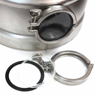 Inspection Keg with Windows and Tri-clamp Ports (1/2 BBL) (Alternate View 3)