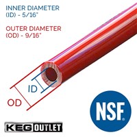 Red Beverage Hose (5/16" ID X 9/16" OD) - 100 ft Roll (Alternate View 2)