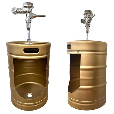 Custom Color Keg Urinal w/ Flusher & Drain - 1/2 bbl Keg (Alternate View 2)