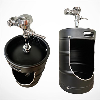 Custom Color Keg Urinal w/ Flusher & Drain - 1/2 bbl Keg (Alternate View 4)
