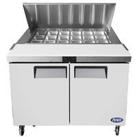 Atosa 48-in Refrigerated Mega Top Sandwich Prep Table w/ 18 Stainless Steel Pans (Alternate View 2)