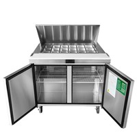 Atosa 48-in Refrigerated Mega Top Sandwich Prep Table w/ 18 Stainless Steel Pans (Alternate View 5)