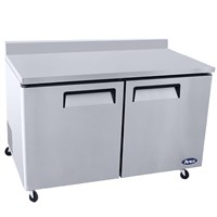 Atosa Worktop Refrigerator - 60-in Wide/Two Door w/ Backsplash (Alternate View 2)