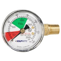 Taprite 2000psi Gauge, Left Hand Threads, Right Inlet (Alternate View 1)