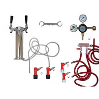 2 Faucet Tower Keg Kit - Taprite Regulator - PIN LOCK / 