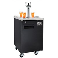 3 Faucet Commercial Grade Kombucha Kegerator (Black) / 