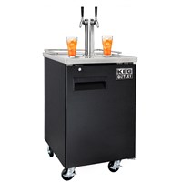 2 Faucet Commercial Grade Kombucha Kegerator (Black) / 