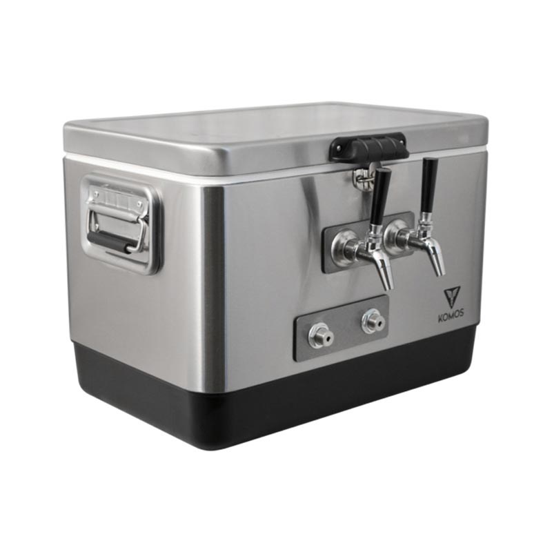 Komos Pro Stainless Steel Draft Jockey Box - 2 Faucet (Front Entry)